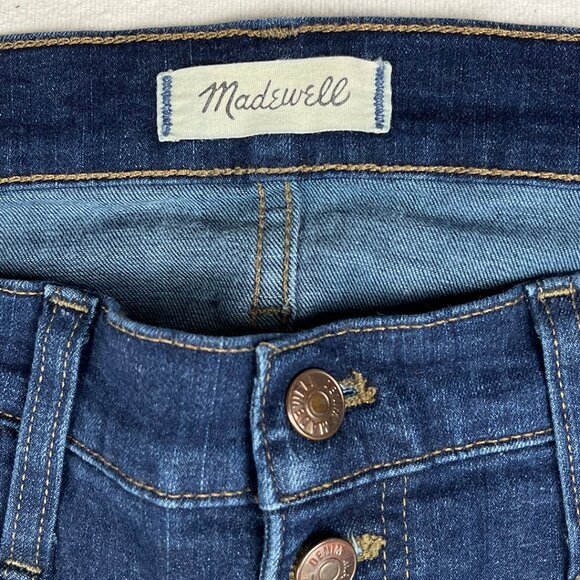 Madewell 9" Mid-Rise Skinny Jeans in Hayes Wash Size 32 Button Fly J9491 Denim - Picture 4 of 16